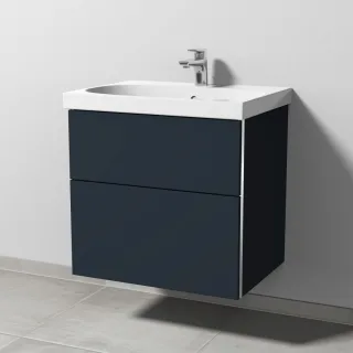Sanipa 3way Waschtischunterbau zu Geberit Acanto Waschtisch mit 2 Auszügen, Marine-Matt BP4161R