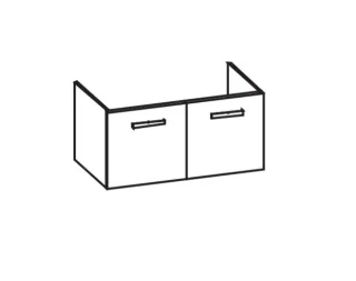 Artiqua 412 Waschtischunterschrank für Softmood T0559, Quarzgrau Matt Select, 412-WU2T-I36-7163-173 412-WU2T-I36-7163-173