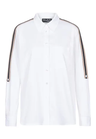 tuzzi - Bluse WHITE mit Streifenbesatz weiss - Gr. - 38