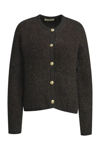 Smith&Soul - BouclÃ© Button Cardigan choco - Gr. - XL