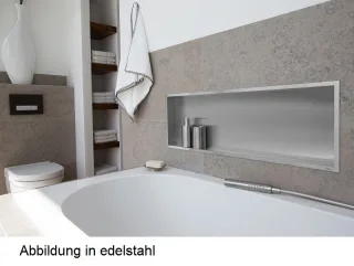 ESS BOX 10 Wandnische 90x30x10 cm Edelstahl gebürstet mit LED-Beleuchtung, inkl. Rohbauset, BOX-90x3 BOX-90x30x10-L