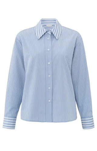 Yaya - Gestreifte Oversize-Bluse blau - Gr. - 44