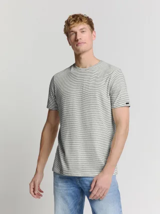 No Excess - T-Shirt Crewneck Stripes offwhite - Gr. - L