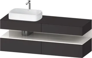 Duravit Qatego Konsolenwaschtischunterbau wandhängend Graphit Supermatt 1600x550x600 mm - QA47770228 QA4777022800000