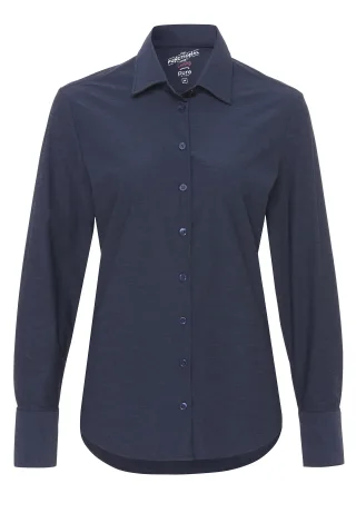 pure - PURE- Functional Bluse Langarm blau - Gr. - M