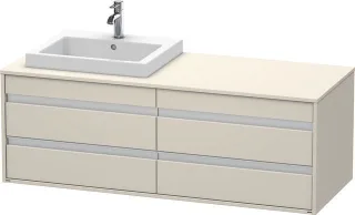 Duravit Ketho Konsolenwaschtischunterbau wandhängend Taupe Matt 1400x550x496 mm - KT6757L9191 KT6757L9191