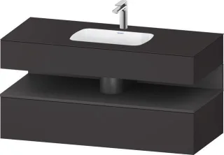Duravit Qatego Einbauwaschtisch mit Konsolenwaschtischunterbau Graphit Supermatt 1200x550x600 mm - Q QA4787049800000