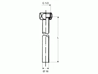Schell Kupferrohr-Garnitur d:16mm 500mm chrom mit 1/2" ÜM für Elektrospeicher 084480699