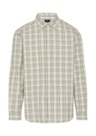 qs - Hemd beige|grau - Gr. - L