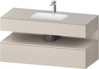 Duravit Qatego Einbauwaschtisch mit Konsolenwaschtischunterbau Taupe Matt 1200x550x600 mm - QA478709 QA4787091910000