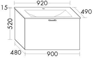 Burgbad Glas Waschtisch-Set Sys30 PG2 Echo Weiß Hochglanz/Weiß, SFGR092461A0070 SFGR092461A0070
