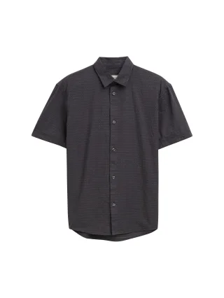 Denim Tom Tailor - Relaxed Fit Kurzarmhemd mit Struktur grey colored dots structure - Gr. - M
