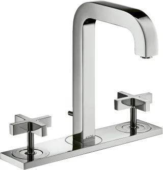 Hansgrohe 3-Loch Waschtischarmatur Axor Citterio chrom mit Platte u.Kreuzgriffen, 39134000 39134000