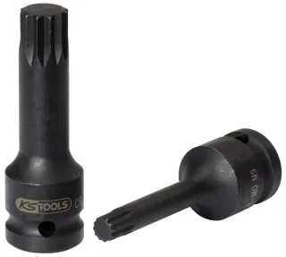 KS Tools 1/2" Kraft-Bit-Stecknuss Vielzahn, lang - 911.0950