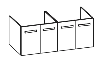 Artiqua 414 Waschtischunterschrank für Subway/Omnia Architectura 613113 Weiß Hochglanz Select, 414-W 414-WU4T-V07-7160-125