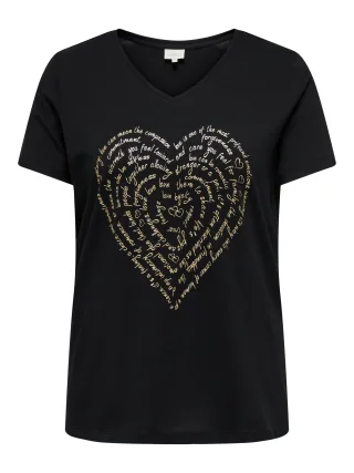 ONLY CARMAKOMA - CARLYDIA LIFE SS V-NECK REG TEE JRS Black - Gr. - 50/52