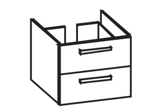 Artiqua 413 Waschtischunterschrank für Preciosa II 123260 Eiche Weiß quer NB, 413-WU2L-K153-7185-440 413-WU2L-K153-7185-440