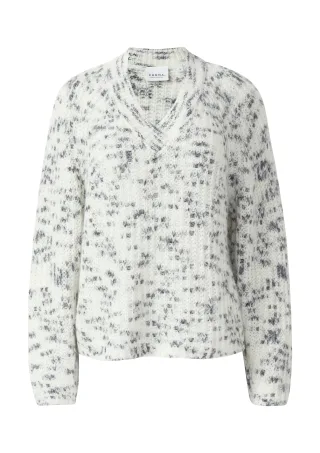 comma - Strickpullover weiß|grau - Gr. - L