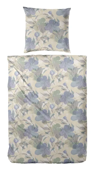 Primera Bettwäsche "Feinbiber-Bettwäsche Floris" 2 Stk. mit zarten Blüten