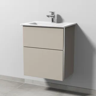 Sanipa 3way Waschtischunterbau zu Ideal Standard Connect Air Waschtisch mit 2 Auszügen, Kaschmir-Mat BP6401U