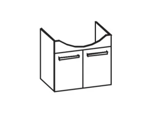 Artiqua 412 Waschtischunterschrank für Isabella K0850, Eiche Weiß quer NB, 412-WU2T-I06-7186-440 412-WU2T-I06-7186-440