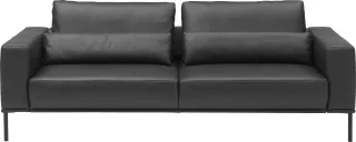 Musterring 3-Sitzer "JustBPM100, 242 cm breit, aus hochwertigem Leder" XL-Sofa, wahlweise mit Nierenkissen und mot. Sitzauszug, Fuß schwarz