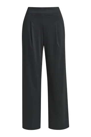 Milano Italy - pleated wide leg pants w/ french pockets black - Gr. - 42
