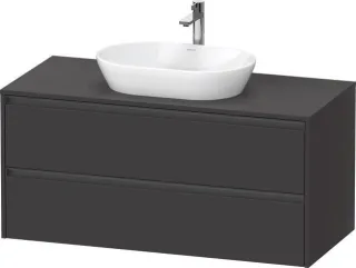 Duravit Ketho.2 Konsolenwaschtischunterbau wandhängend Graphit Supermatt 1200x550x568 mm - K24897080 K24897080800000