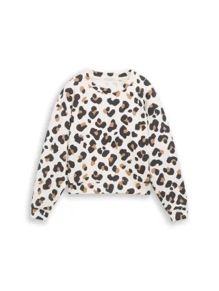 tom tailor kids - Oversize Sweatshirt mit Leo-Print white beige big leo print - Gr. - 152