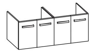 Artiqua 413 Waschtischunterschrank für Preciosa 133200, 133220, 133230, 133240 Oxid Dunkelgrau quer, 413-WU4T-K47-7184-723