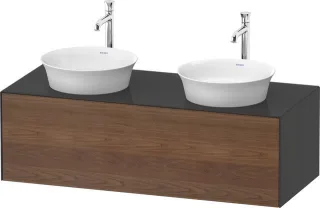 Duravit White Tulip Konsolenwaschtischunterbau wandhängend Amerikanischer Nussbaum & Graphit Matt &  WT4978B77H10010