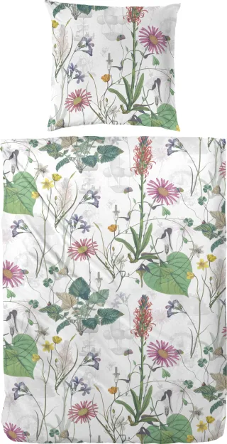 Primera Bettwäsche "Mako-Satin Bettwäsche Botanicals" 2 Stk. Mit satten Grüntönen