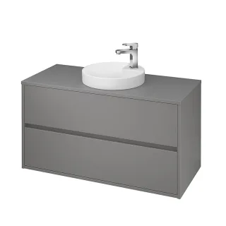 Neuesbad Serie 300 Waschtischunterschrank, B:998, T:450, H:530mm, Grau matt 1S924-0201