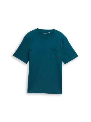 Tom Tailor - T-Shirt mit Brusttasche blau - Gr. - M