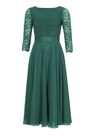 SWING - Cocktailkleid aus Spitze und Chiffon dark green - Gr. - 34