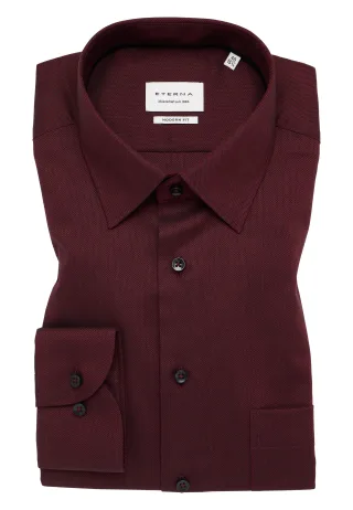 ETERNA - Hemd Natté Langarm plum - Gr. - 43