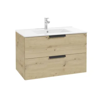 Neuesbad Serie 40 Waschtischunterschrank mit 2 Schubladen, B:800,H:500,T:450mm, Korpus/Front: Artisa NB1DF001-D-080191