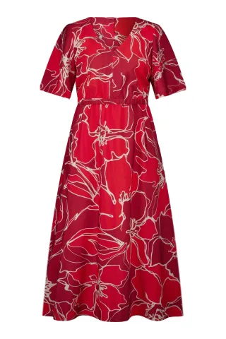 Studio Anneloes - Fransje flower dress ruby red/coral red - Gr. - XS