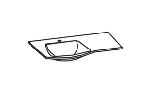 Artiqua 300 Mineralguss-Waschtisch Weiß, 300-MMWTR72-1160-40 300-MMWTR72-1160-40