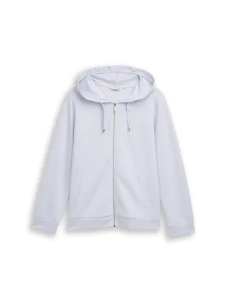 Tom Tailor - Plus Size - Hoodie Sweatjacke aus Scuba soft dusty blue - Gr. - 54