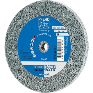 PFERD TOOLS POLINOX verpresstes Vlies-Rad PNER für Geradschleifer, Biegwellen und Schleifblöcke - 44691621