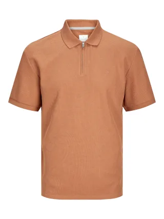JACK&JONES - JPRCCJOHNNY HALF ZIP SS POLO SN sunburn - Gr. - L