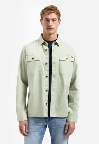No Excess - Overshirt Buttons Twill Stretch light moss - Gr. - L
