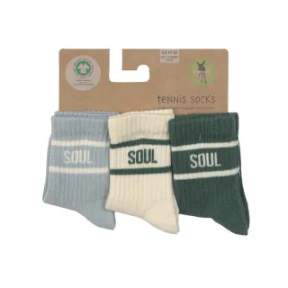 Lässig Tennis Socken GOTS 3er Pack 27-30 Dark blue light blue