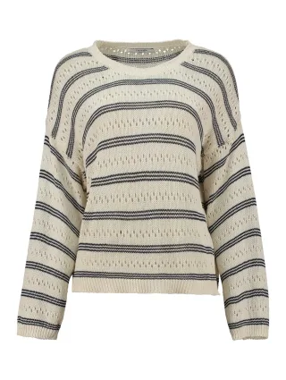 Zabaione - Pullover Ev44i offwhite/navy - Gr. - S/M