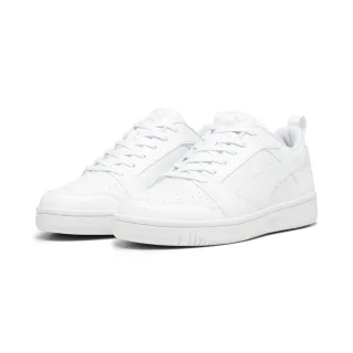 PUMA Sneaker "REBOUND V6 LOW" niedrig geschnitten, mit Schnürverschluss, aus getrommeltem Leder