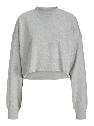 JJXX - JXCAIA RLX CROPPED LS CREW SWT light grey melange - Gr. - XL