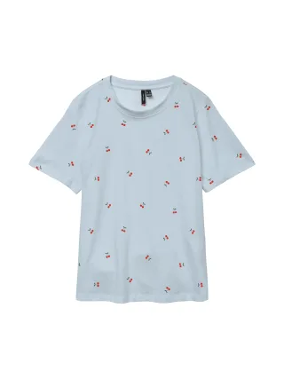 VERO MODA - VMPAULINA AOP SS T-SHIRT JRS NOOS Cashmere Blue - Gr. - M