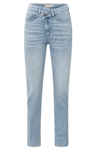 Yaya - Jeans in Wickeloptik blau - Gr. - 42