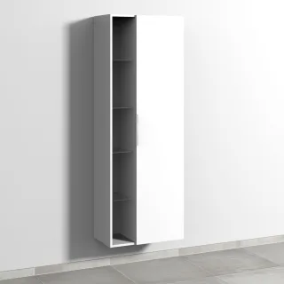Sanipa 3way Stauraumschrank mit 1 Tür und offenen Fächern, Weiß-Soft UM18143